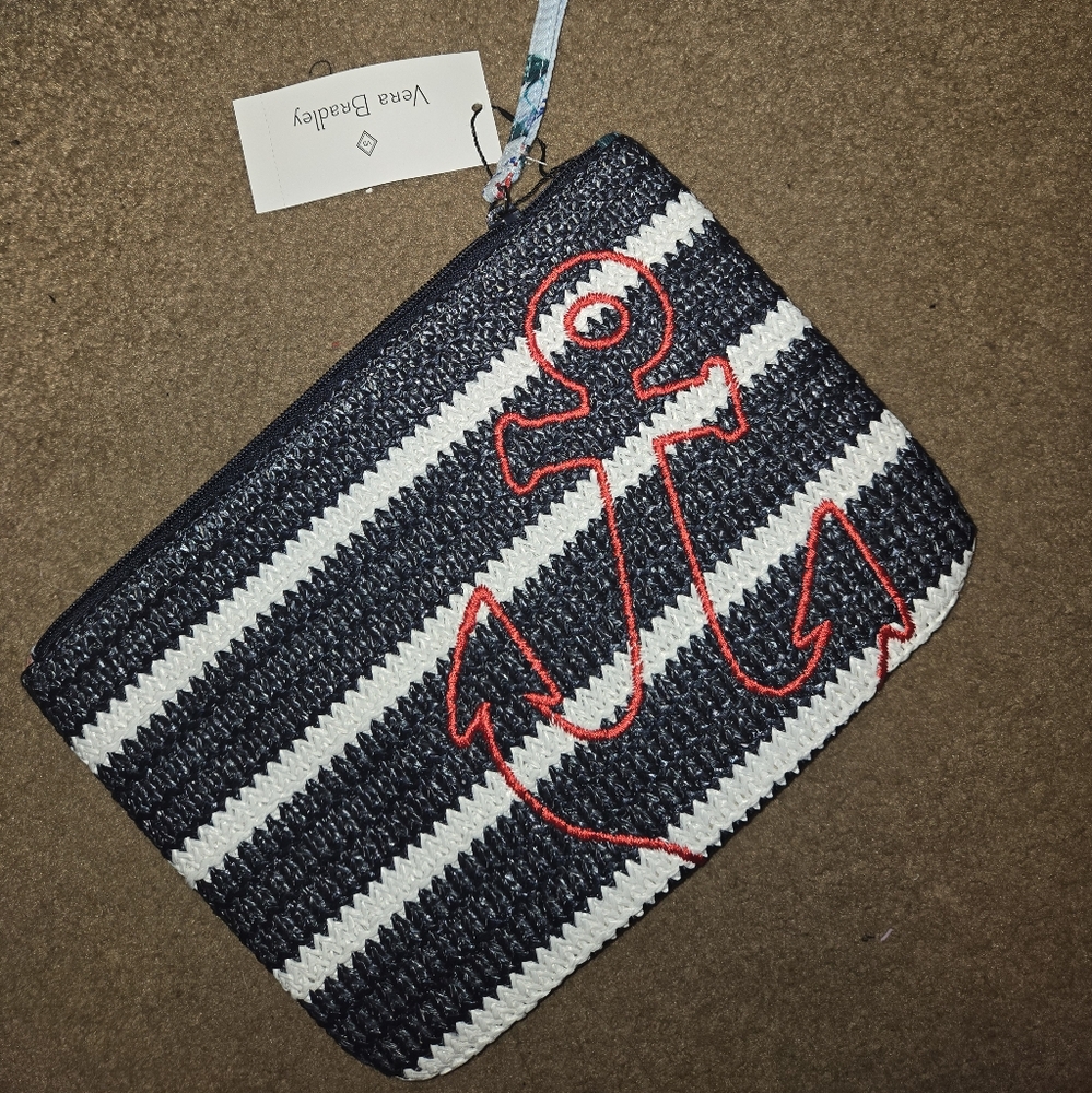 Vera Bradley Striped Anchor Wristlet